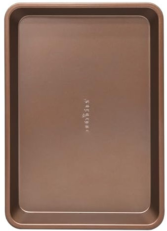 NutriChef 33 cm große, goldfarbene, breite Backform, antihaftbeschichtete Oberfläche, ideal für die Zubereitung von Lebensmitteln, Servieren, Gebäck, Dessert-Backen, verwendet für Modellnummer