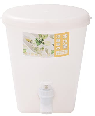 # Cold Water Bottle With Faucet Lemonade Cool Bucket Ice Fruit Box Plastic Beverage Dispenser With Spigot 1 Gallon 1.5 Liters Container Cold Kettle With Faucet In Refrigerator (White, One Size)