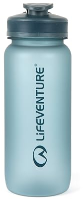 Lifeventure Botella de agua Tritan de 650 ml para fitness, senderismo, camping, deportes al aire libre, fabricada con material sin BPA, a prueba de fugas, tapa abatible, con asa