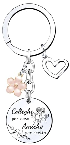 LKJHGF Portachiavi Regalo Collega Donna Uomo Portachiavi Colleghe per Caso Amiche per Scelta Portachiavi Cuore Amicizia Donna Regalo Collega che Va Via Compleanno Nata