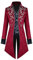 FJKVKDT Veste médiévale steampunk pour homme avec queue-de-more, victorien, Renaissance, gothique, rétro, Halloween, cosplay, costume de gentleman pour adulte, Rouge, M