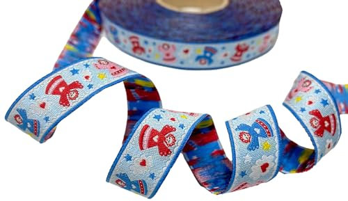 Webband Engel - 1,80 EUR/m - hellblau - Oh Heavens Day - jolijou.com - farbenmix - 15 mm - Meterware