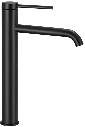 Rea Waschtischarmatur CLIF BLACK HIGH Wasserhahn Bad Badarmatur aus Messing Armatur für Waschbecken Badezimmer Mischbatterie Waschbecken Einhebel (Schwarz)