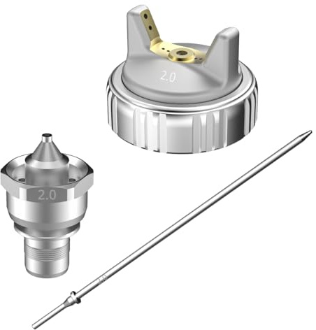 InoKraft Düsenset, 2,0 mm Nadel, Flüssigkeitsdüse und Luftkappen-Set für Drizzle D1 LVLP Spritzpistole, präzise, langlebig