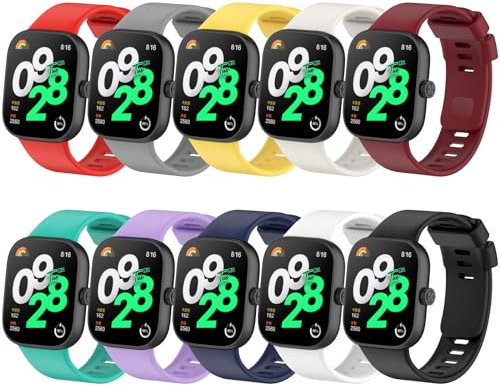 Xisair 10 Straps Compatible with Redmi Watch 4 Smartwatch Watchband Xiaomi Band 8 Pro Straps Sport, Breathable, Silicone Strap for Redmi Watch 4 & Xiaomi Band 8Pro, Women Straps Men's Bands