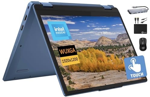 Lenovo Chromebook Flex 3i Spin 2-in-1 Laptop Business (2024),12.2 WUXGA Touchscreen, Quad Core Intel N100, 4GB RAM, 128GB (64GB eMMC+64GB Card) Webcam WiFi, 12+ Hrs Battery,Chrome OS+MarxsolAccessory
