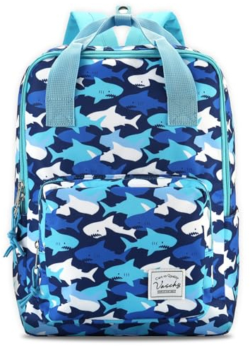 VASCHY Kinderrucksack, Niedlich Vorschule Schulranzen Jungen Mädchen Leichter Rucksack Kindergarten Kleinkind Tagesrucksack Brustgurt Hai
