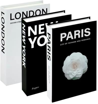 FOGARI 3 Stück dekorative Buch Set für Home Decor - Fake Buch Modell Dekoration,perfekt für Couchtisch und Bücherregal,keine Buchseiten Dekoration Hotels und Restaurants