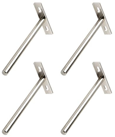 FEEIMOL 4 Pièces Support Etagère Flottante Robustes Supports Invisible Forme de T Étagères Murales Support Fixation Tablette Equerre Etagere pour Décoration Maison Argent 6 Pouces