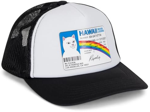 RIPNDIP MC Fuckin Trucker Cap halbgebogenes Visier verstellbar Erwachsene mit schwarzem Netz, Schwarz , One size