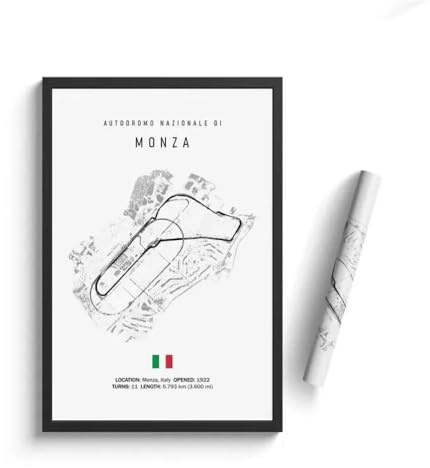 Leinwanddruck Formel 1 Imola Retro Monaco Monza Track Circuit Leinwanddruck F1 Wandkunst Nordisches Poster Ästhetisches Motorsport Racing Raumdekor Geschenke, 21 X 30 Cm, Ohne Rahmen