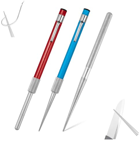 TIESOME 2Pcs Diamant Messerschärfer, Tragbarer Diamant Schleifstift,Tragbarer Schleifstein Schleifer Diamant Schleifstift Schleifer Wetzstab Schleifstab für Messer Jagd Küchenmesser (blau+rot)