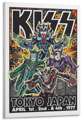 Fmesoo Frank Kozik Kiss Tokio, Japan 1977, modisches Poster, dekoratives Gemälde, Leinwand, Wandkunst, Wohnzimmer, Poster, Schlafzimmer, Gemälde, Wohnzimmer, Illustration, Poster, 20 x 30 cm