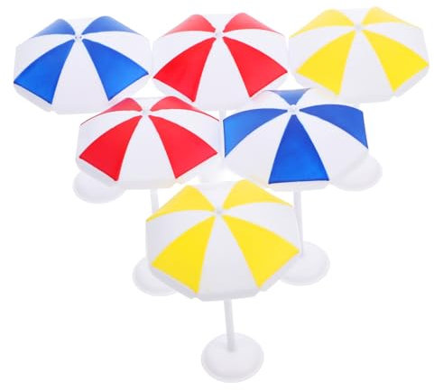 Milisten 6piezas Mini Sombrillas De Playa Decorativas para Muñecas Accesorios De Jardín Miniatura Sombrillas De Sol para Decoración De Terrarios y Escenas Playeras para Manualidades y
