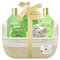 Coffret Bain Aloe Vera - Gel Douche 250 ml, Bain Moussant, Gommage, Sels de Bain - Cadeau Femme Beauté, Soin Corps, Bien Etre - Kit Cocooning Panier Bicolore Aloe Vera French Tendance