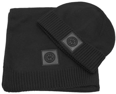 Inter 153596 Nero Set aus Mütze und Schal, Schwarz, Einheitsgröße