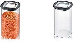 GEFU Vorratsdose PANTRY 2er Set - luftdichter Deckel, Vorratsglas für Lebensmittel, Vorratsbehälter aus Glas, spülmaschinengeeignet, 1.400 ml