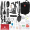 QLOUNI 71 PCS 32 in 1 Survival Kit Professional Outdoor Home Emergency Kit Outdoor Equipment Survival Equipment for Camping, Bush, Hiking, Hunting, Adventure