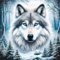 5D Peinture Diamant Loup,Kit Complet DIY Broderie,diamond painting adulte, Tableau Décoration Murale,Artisanat DIY pour Adultes Débutants,Décoration Murale Maison Peinture au Diamant avec(30x30 cm)