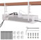 Under Desk Cable Management Tray, 15.4'' No Drill Cable Management Mesh Wire Organizer Side Opening Design for Home, Office, Internet Cafe, Kitchen, White