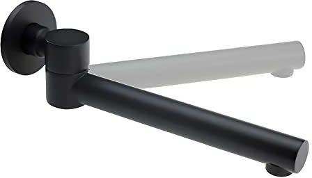 Grifo de bañera de latón negro moderno con caño giratorio 180° de largo 9,5 pulgadas grifo de bañera montado en la pared para grifos de lavabo