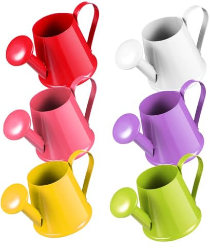 CIYODO Mini Bouilloire Décorative en Métal Multifonction pour Artisanat Et Décoration De Bureau, Lot De 6 Pièces Colorées Et Imperméables, Modèle Miniature pour Garçon Et Filles