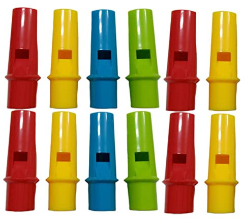 SWOOMEY 12pcs Colorful Cylinder Pan Flutes Whistles Diy Music Instrument Toy for Boys and Girls Safe Abs Material for Fun Learning and Music Exploration