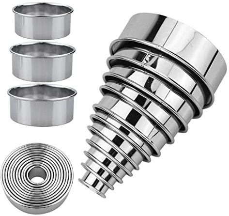 11 Emporte-PièCes Ronds en Acier Inoxydable,Emporte Piece Rond,Emporte Piece Patisserie,Emporte Piece Pour PâTisserie,Donut,Fondant,PâTisserie,GâTeau