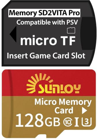 PS Vita Scheda di memoria SD2Vita 6.0 con scheda Micro SD da 128 GB, fino a 140 MB/s Micro SDXC UHS-I Flash Memory Card con adattatore PSVita SD Card per PSV 1000/2000 PSTV FW 3.60 HENkaku Enso System