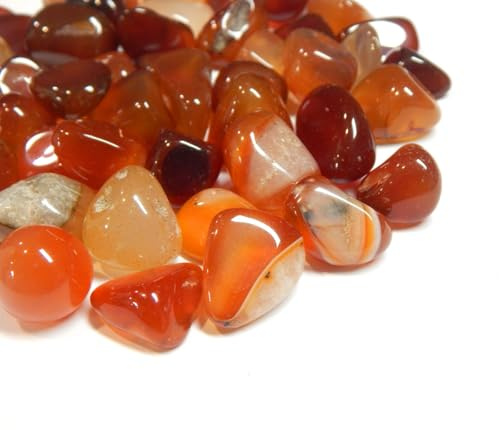 Perlin 150stk Achat Edelsteine Halbedelsteine Perlen 9mm ~ 15mm Trommelsteine Naturstein Edelstein Halbedelstein für Dekoration Meditation Chakra (Rot)