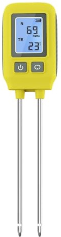 CSDASW Testeur de Sol NPK avec écran LCD rétroéclairé, détecteur 4 en 1, Compteur nutriments for Engrais, analyseur température for Serre Culture hydroponique et Aquariums