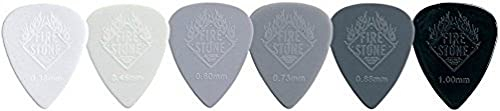 Fire Stone Plektrum/Pick Nylon, 351 Form, Relief Oberfläche, 0,60 mm, hellgrau, 12 Stück