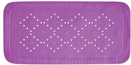 Spirella Duschmatte Badematte Badewannenmatte Badewanneneinlage antibakteriell rutschfest mit Saugnäpfen - Alaska Lila - ca. 36 x 71 cm
