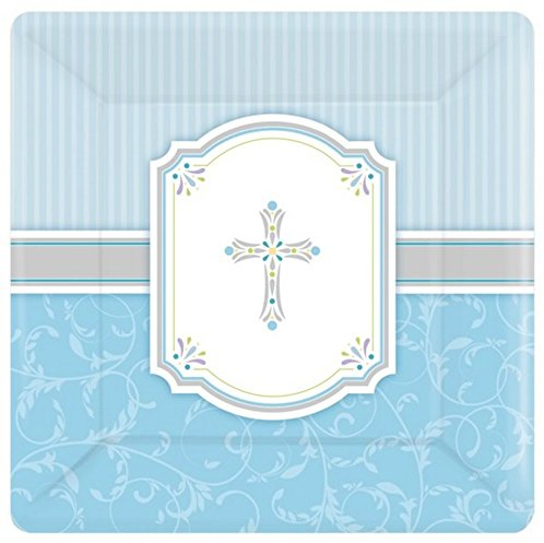 Amscan International Lot de 8 Assiettes en Carton de Communion Bleu 25,4 cm