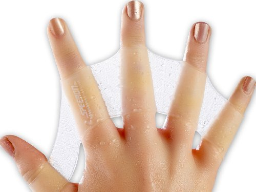 Speeron Hand Schwimm Flossen: Schwimmhäute für die Finger, Größe S (Gummi/Silikon Schwimm Haut, Schwimmhaut Handschuhe, Schmetterling)
