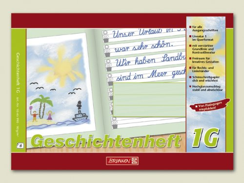 10X BRUNNEN Geschichtenheft A5quer Lin1G 16Bl