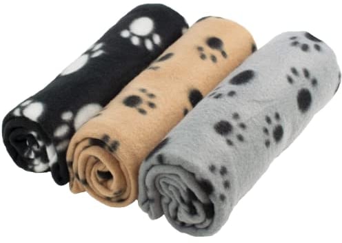 DIGIFLEX 3 x große weiche Fleecedecken für Hund oder Katze, 70 cm x 100 cm