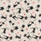 Textiles français Baumwollstoff | Die Schwarze Katze (Ecru Braun und Rot) | 100% Baumwolle | Stoffbreite: 140cm (1 Meter)