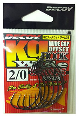 Decoy Worm 25 KG Wide Gap Offset Worm Hooks Size 2/0 (3446)