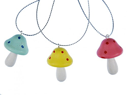 Miniblings 3 Stück Weihnachtsbaumanhänger Baumschmuck Anhänger Xmas Pilze Holz bunt