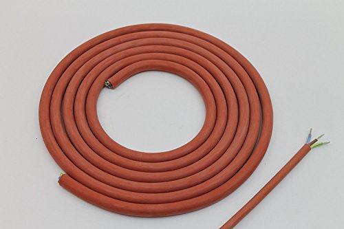 4 Meter (m) Silikonkabel 3x1,5 mm² | SiHF-J | Hitzebeständige und flexible Silikonleitung | Saunakabel | Optimal für Saunaöfen | -60°C bis +180°C | Wärmegeräte, Scheinwerfer, Heizkraftwerke etc.