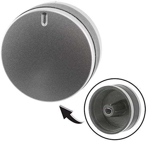 SPARES2GO Silver/Black Switch Knobs compatible with Lamona LAM3200 LAM3204 LAM3401 Hob Oven Cooker (Pack of 2)