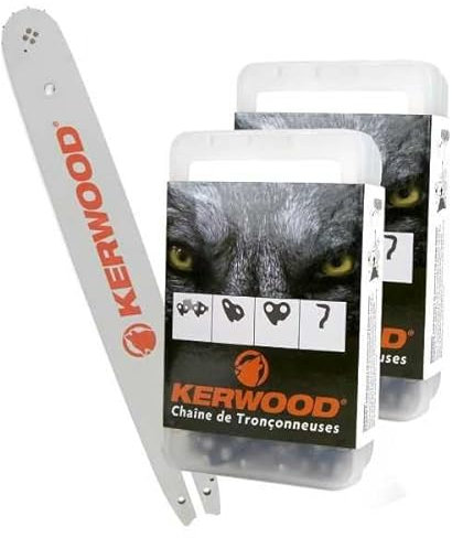 Matijardin - Kit tronçonneuse 1 guide + 2 chaînes Kerwood. 40 cm, 3/8. 1,6 mm. 16A4KLWE. 60 maillons