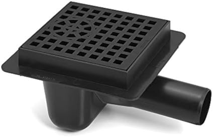 Sewerage Plastic Floor Ground Drain with Black Square Pattern Grid 50mm Pipe Diameter
