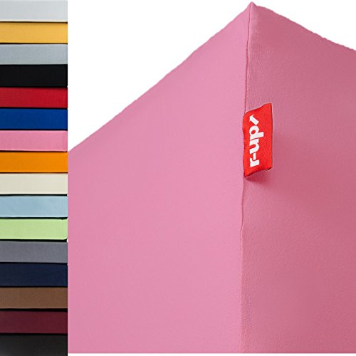 r-up Beste Spannbettlaken 140x200-160x220 bis 35cm Höhe viele Farben 95% Baumwolle / 5% Elasthan 230g/m² Oeko-TEX stressfrei auch bei 160cm Breite (rosa)