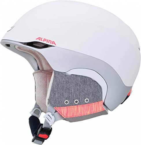 Alpina PARSENA - Sicherer, Stoßabsorbierender & Individuell Anpassbarer Skihelm Für Erwachsene, White-Flamingo matt, 52-56 cm