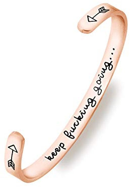 Daesar Damen Armband Partner Rosegold Keep FK Going Pfeil Armreif Uhr Frauen Edelstahl Breit 4 MM