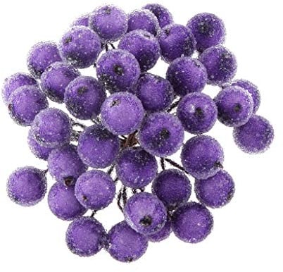 Tubayia 200 Stück Künstliche Beeren Zweige DIY Blumenstrauß Hochzeit Weihnachten Dekoration (Lila)