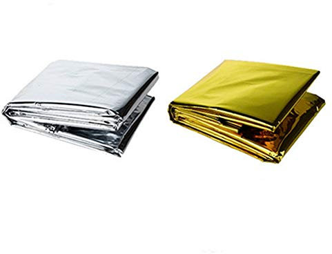 Egurs 2 Stück Erste Hilfe Decke Rettungsdecke Rettungsfolie 160 x 210cm