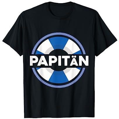 Papitän | Papa und Kapitän Lustiges Rettungsring Vatertag T-Shirt